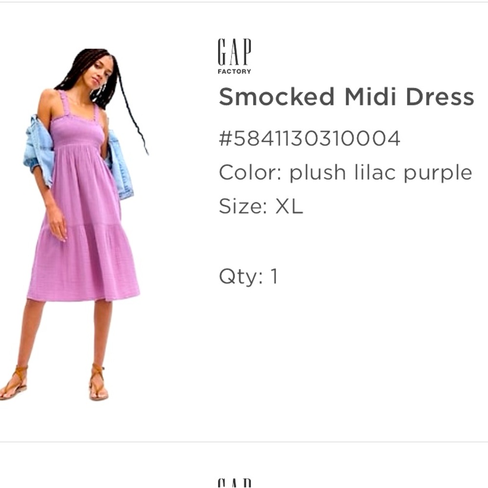 GAP smocked midi dress